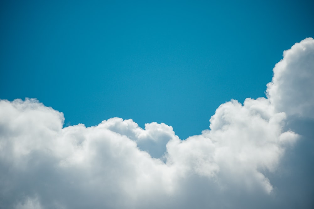 white clouds and blue sky