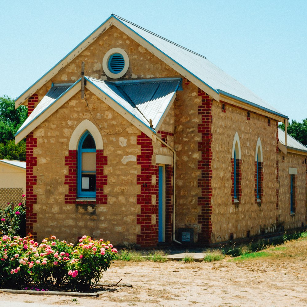 brown and gray brick building