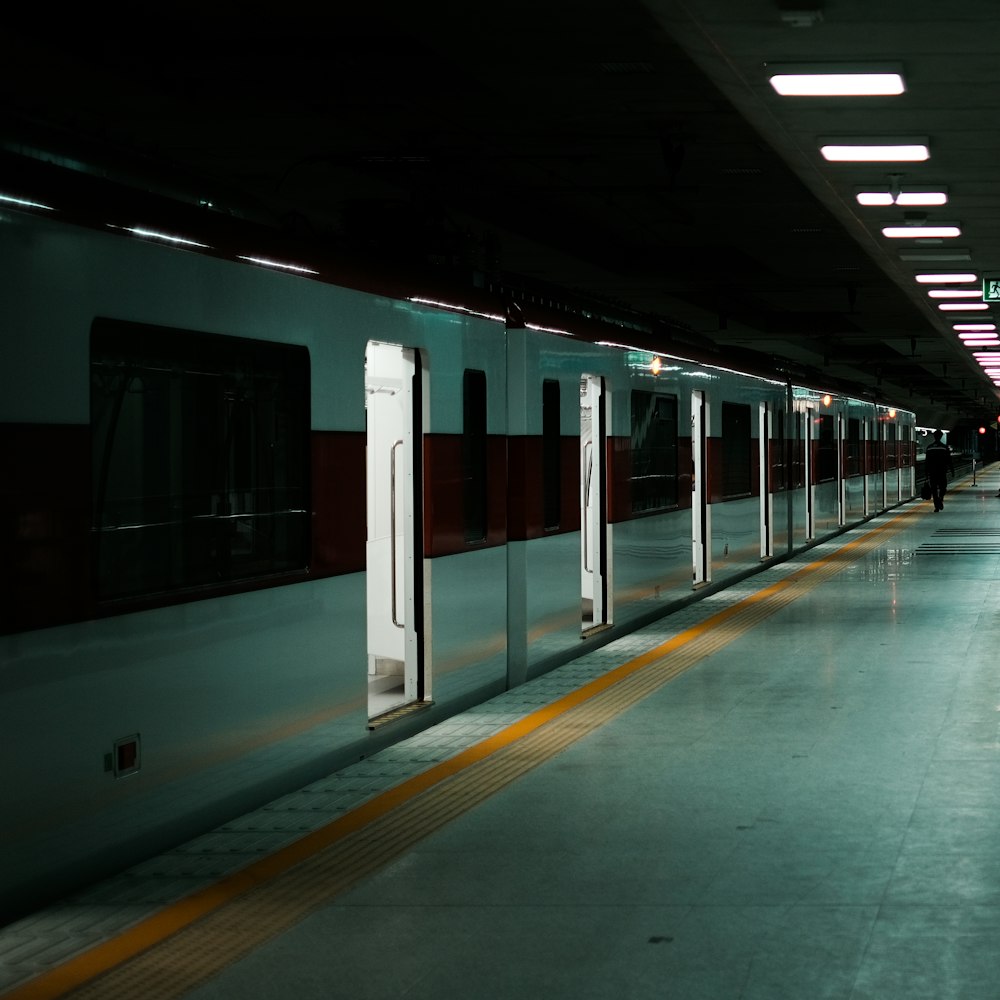 Estación de tren blanca y negra