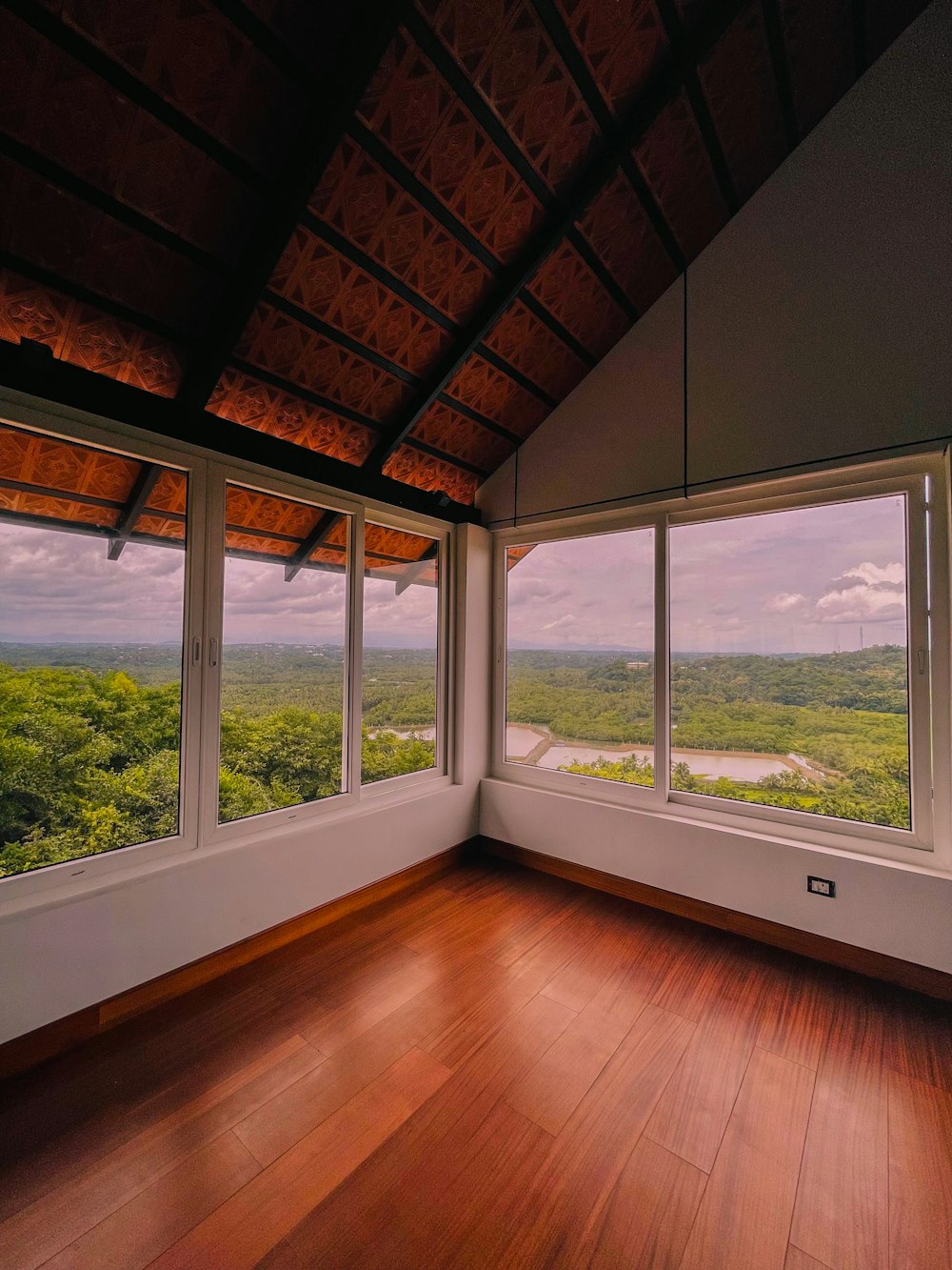 white wooden framed glass window