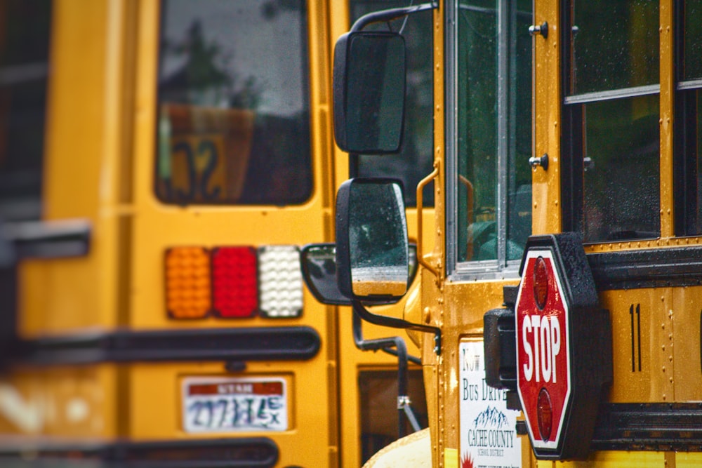 yellow school bus with no people