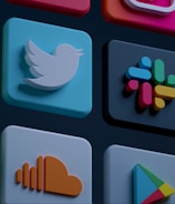 A collection of streaming platform logos including Spotify and Apple Music.