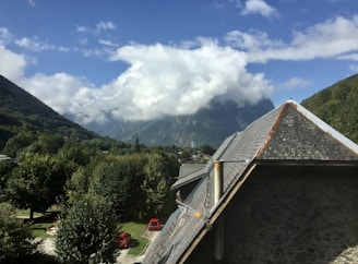A taxi waiting at a scenic viewpoint overlooking the valley.
