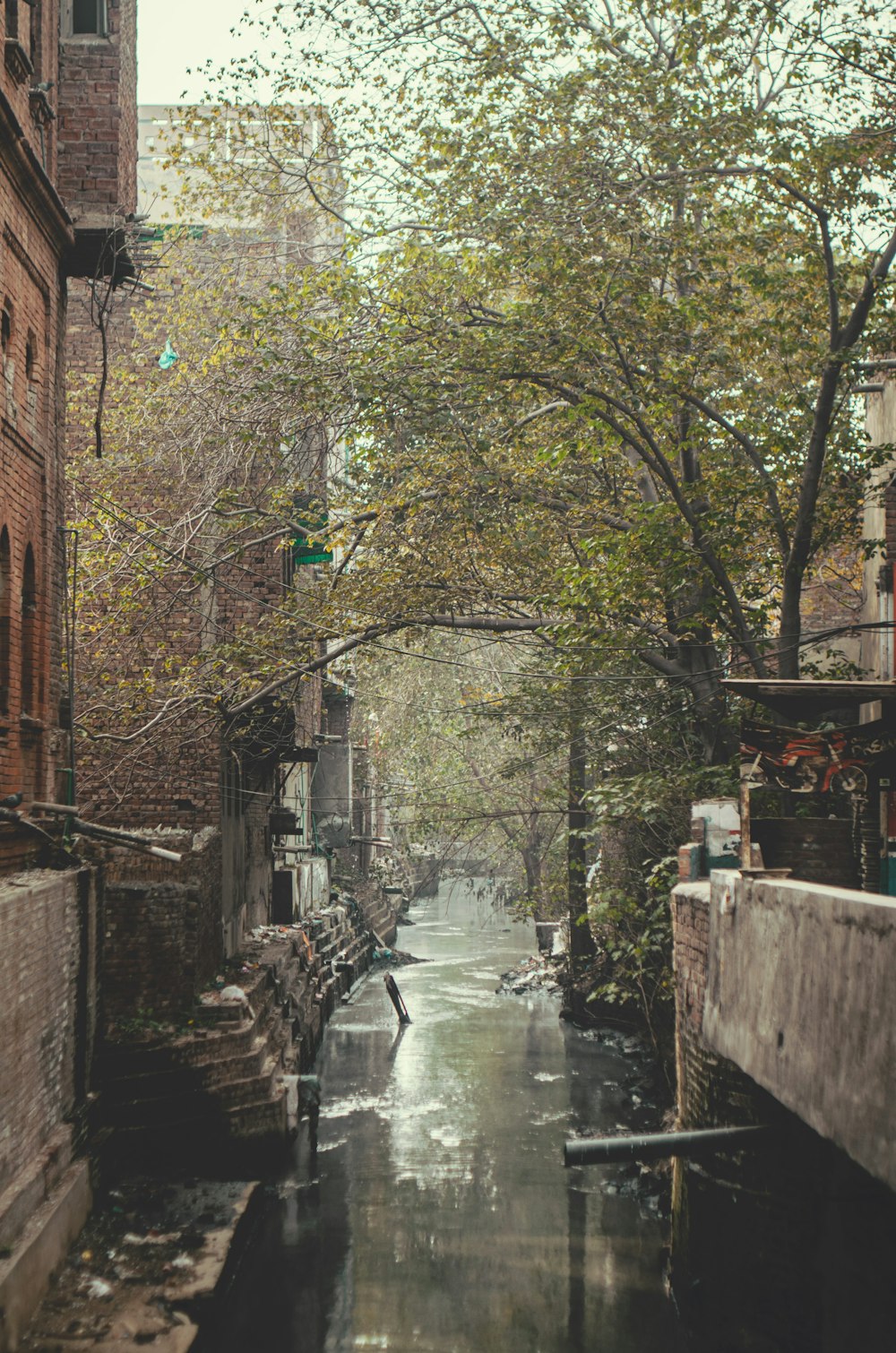 water fountain in the middle of the road