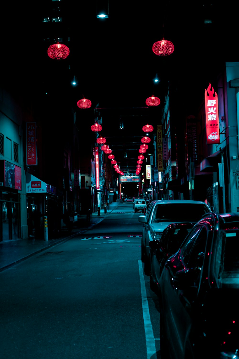 cars on road during night time