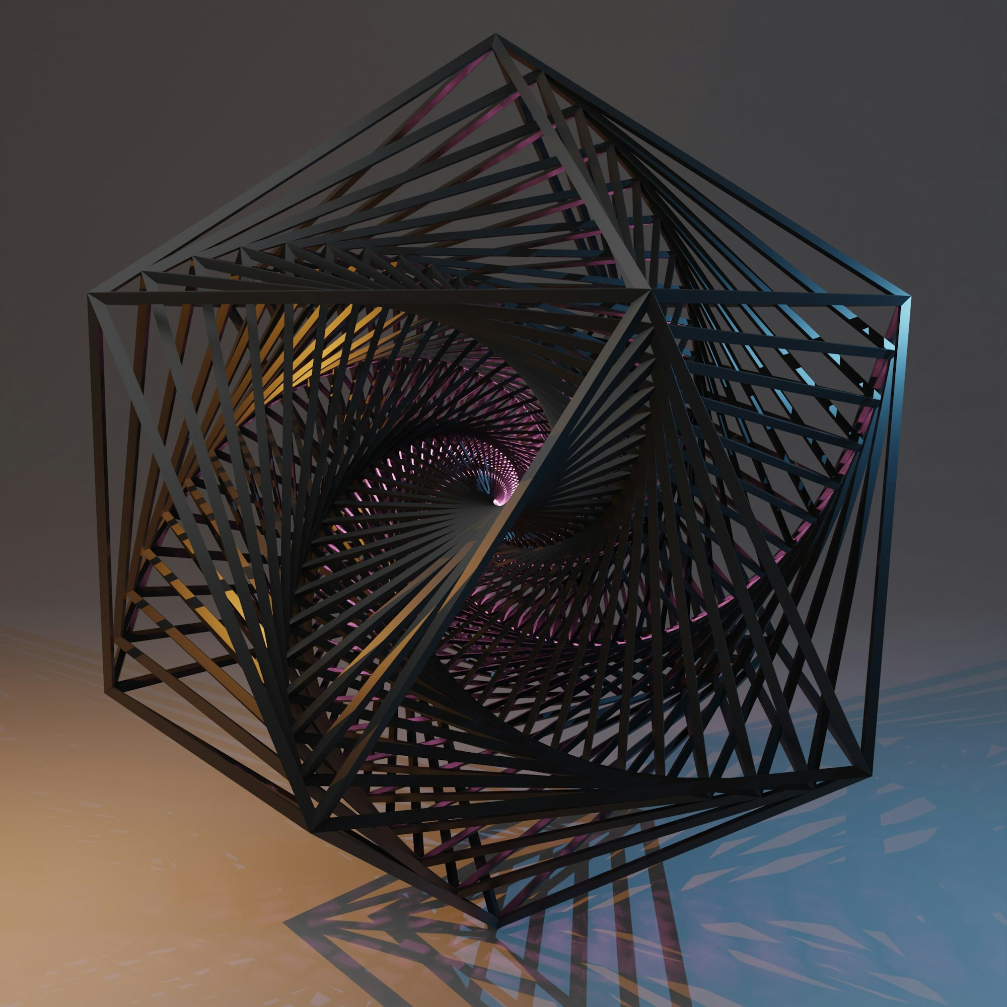 3d illustration of abstract spiral shape
