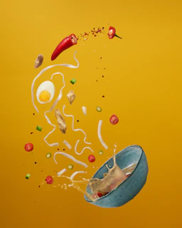 A dynamic TikTok clip showing a quick recipe tutorial with colorful ingredients and fast cuts.