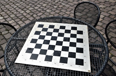 black and white checkered textile