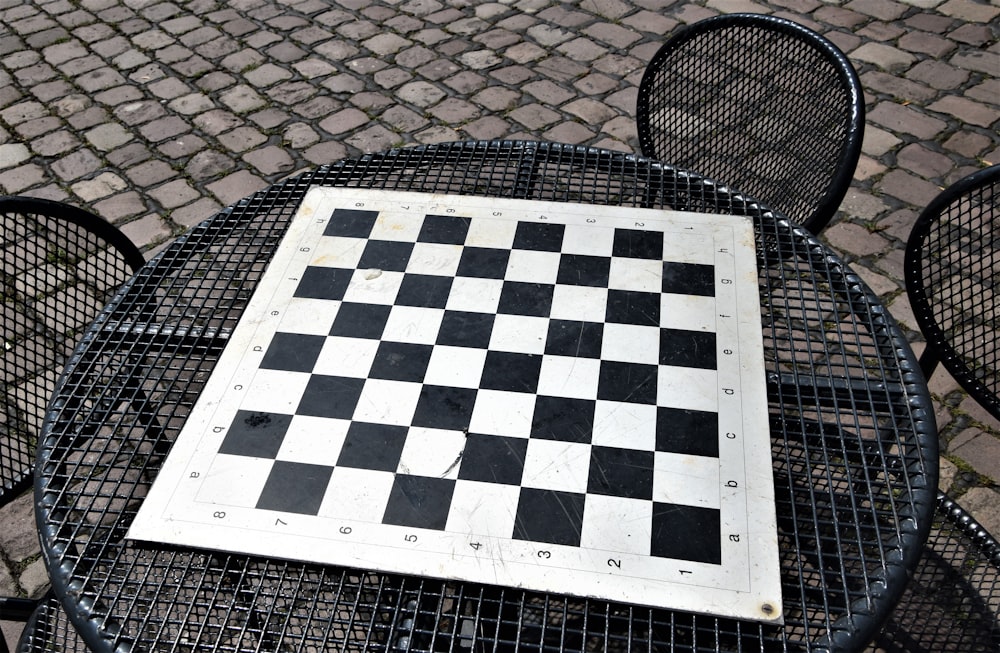 black and white checkered textile