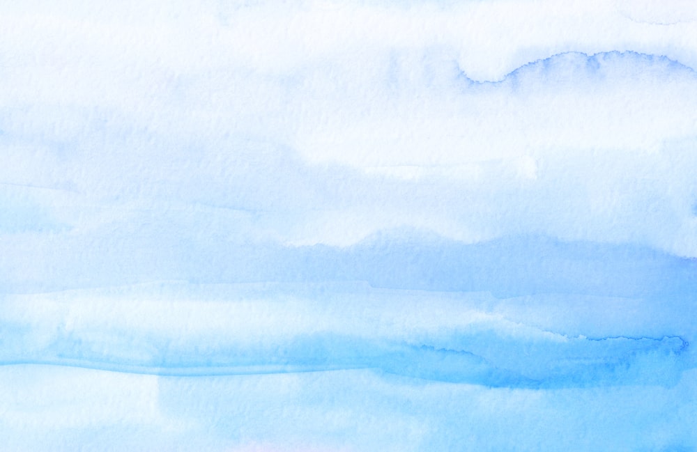 blue and white clouds painting