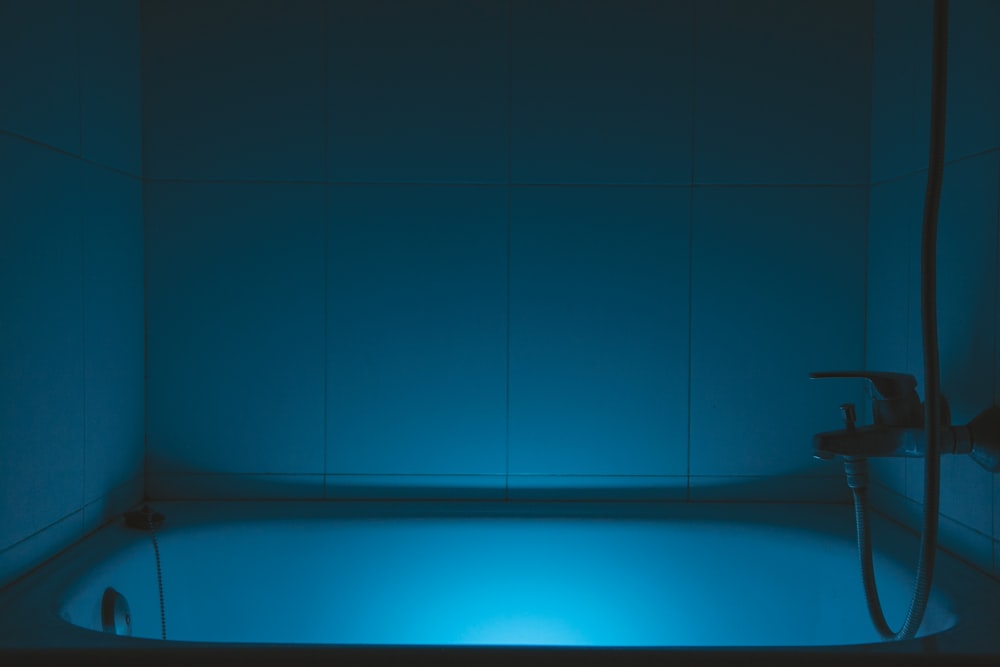 blue light on blue surface
