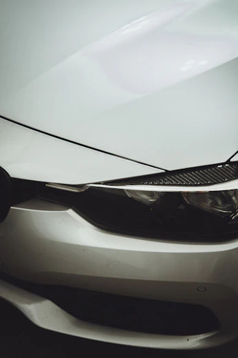white car with black car