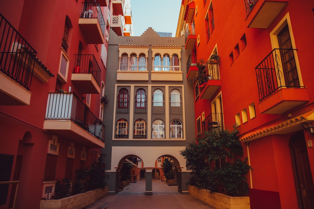 red and brown concrete building