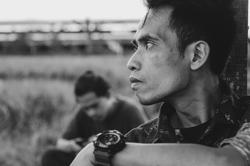 man in black and white shirt