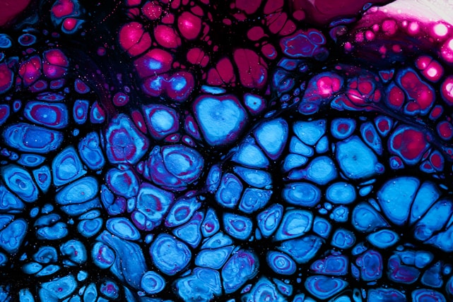 blue and pink abstract painting