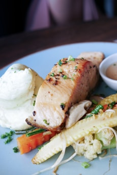 bread with white cream on white ceramic plate
