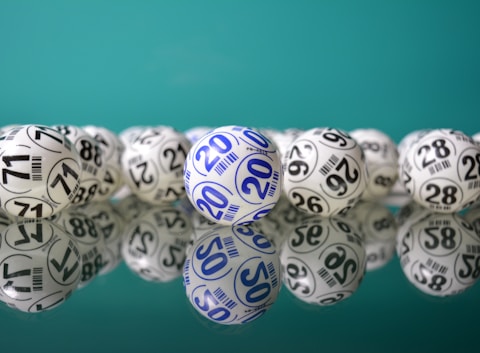 white and blue round ornament