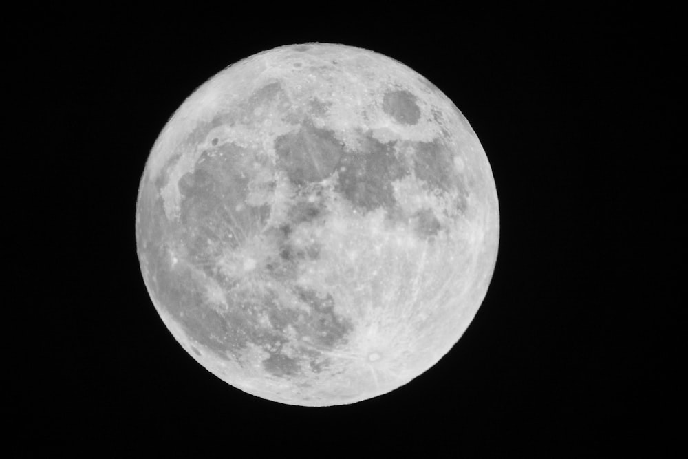 full moon on black background