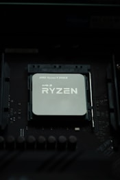 a close up of a cpu on a table