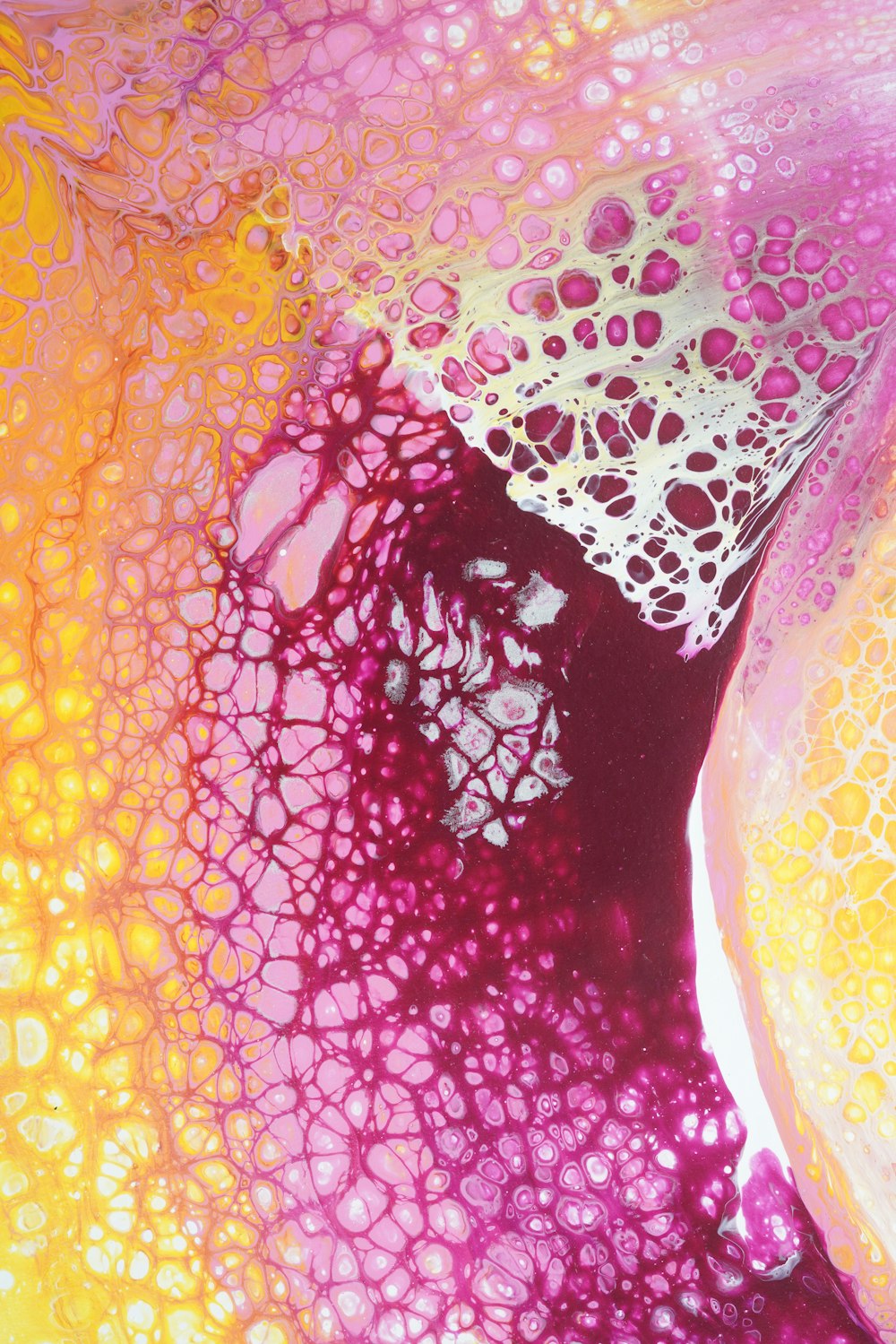 a close up view of a colorful substance