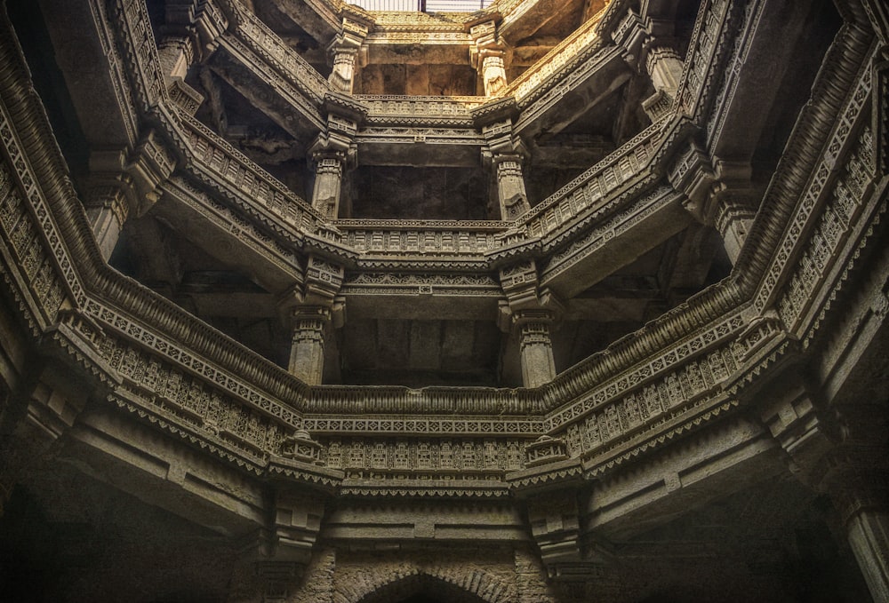 low angle photography of brown concrete building