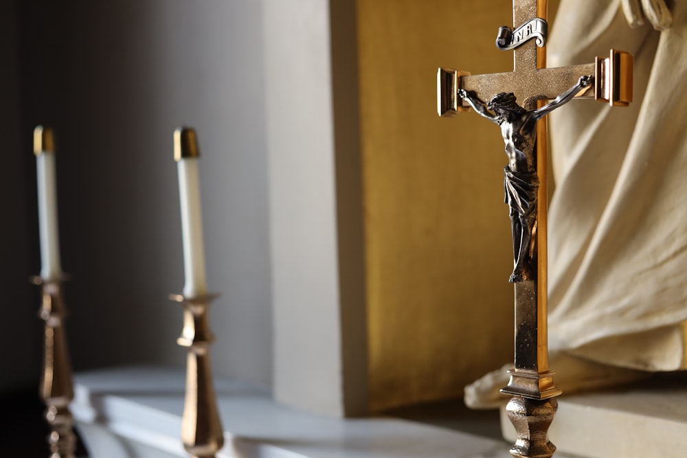 silver trophy on white table