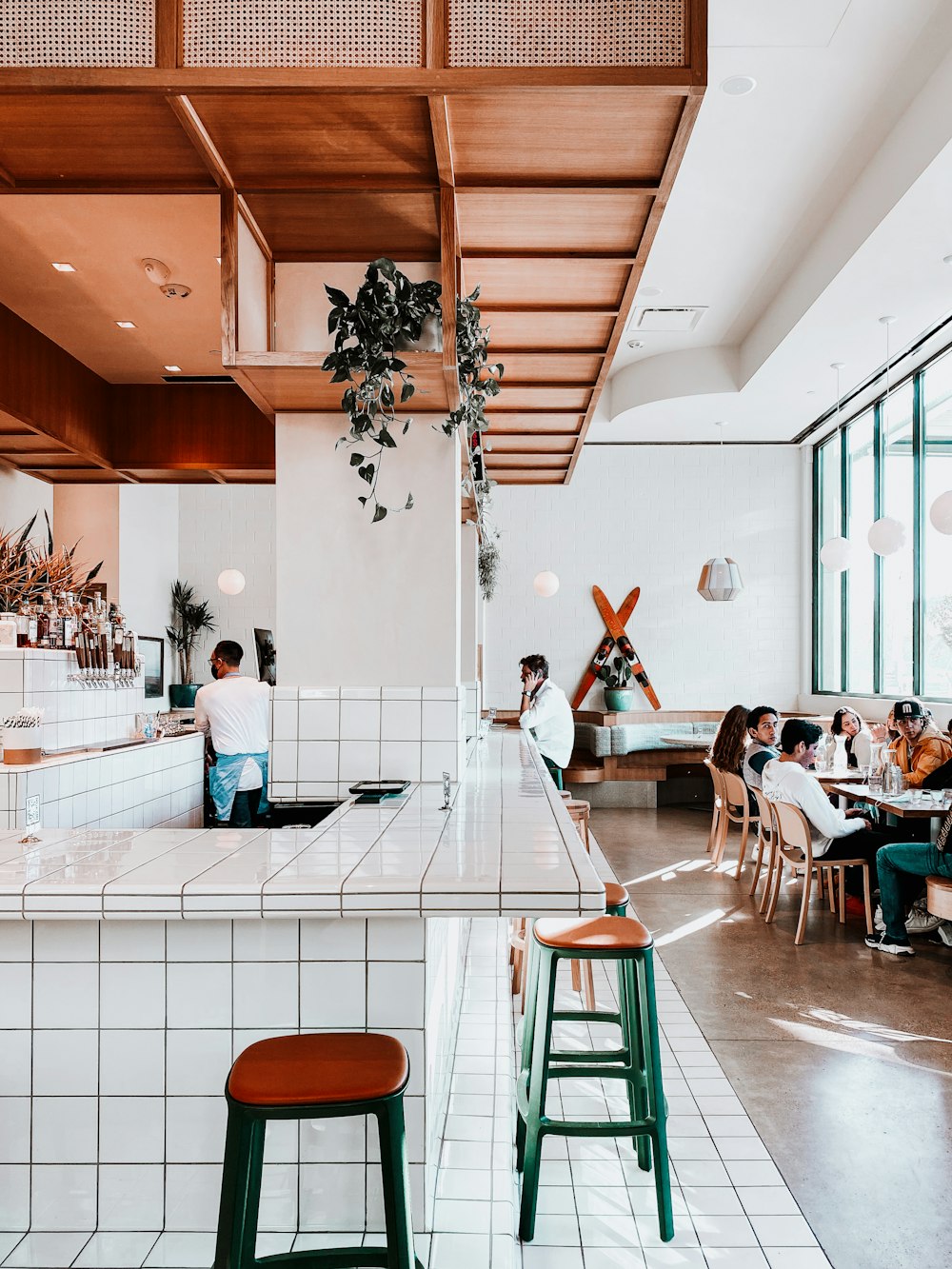 people sitting on chairs inside building