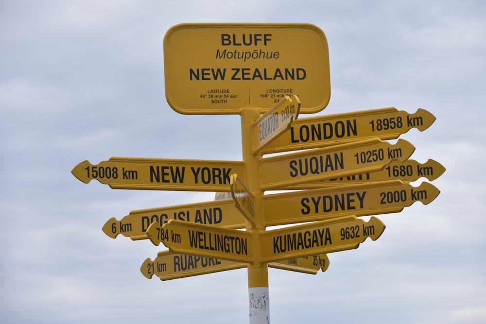 yellow and black street sign