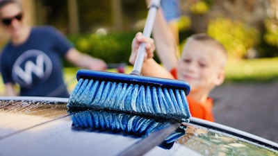 blue and white brush on blue and white textile