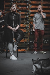 Roots Le Roux playing live on a radio station set with vintage microphones.