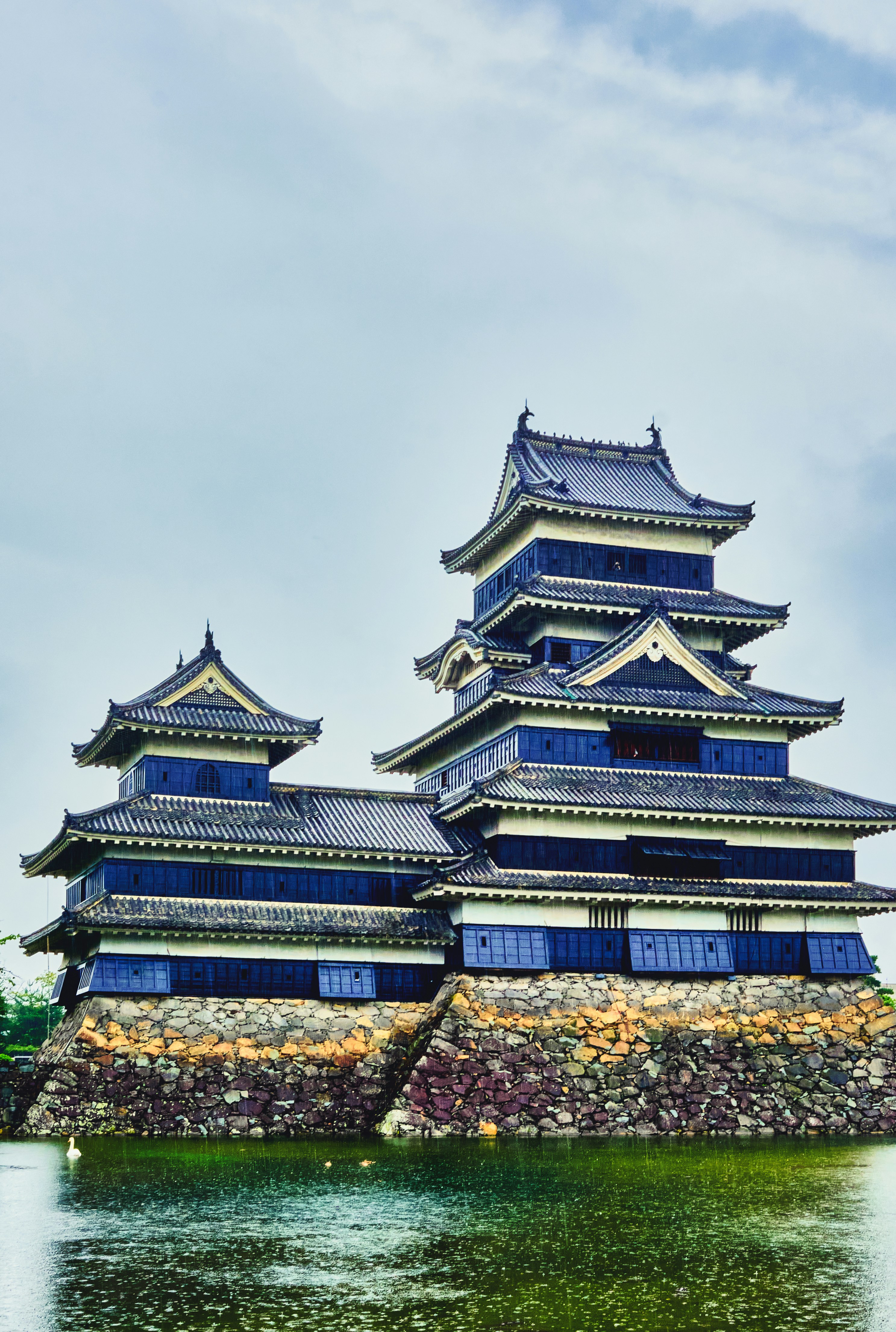 blue and white temple under white clouds during daytime