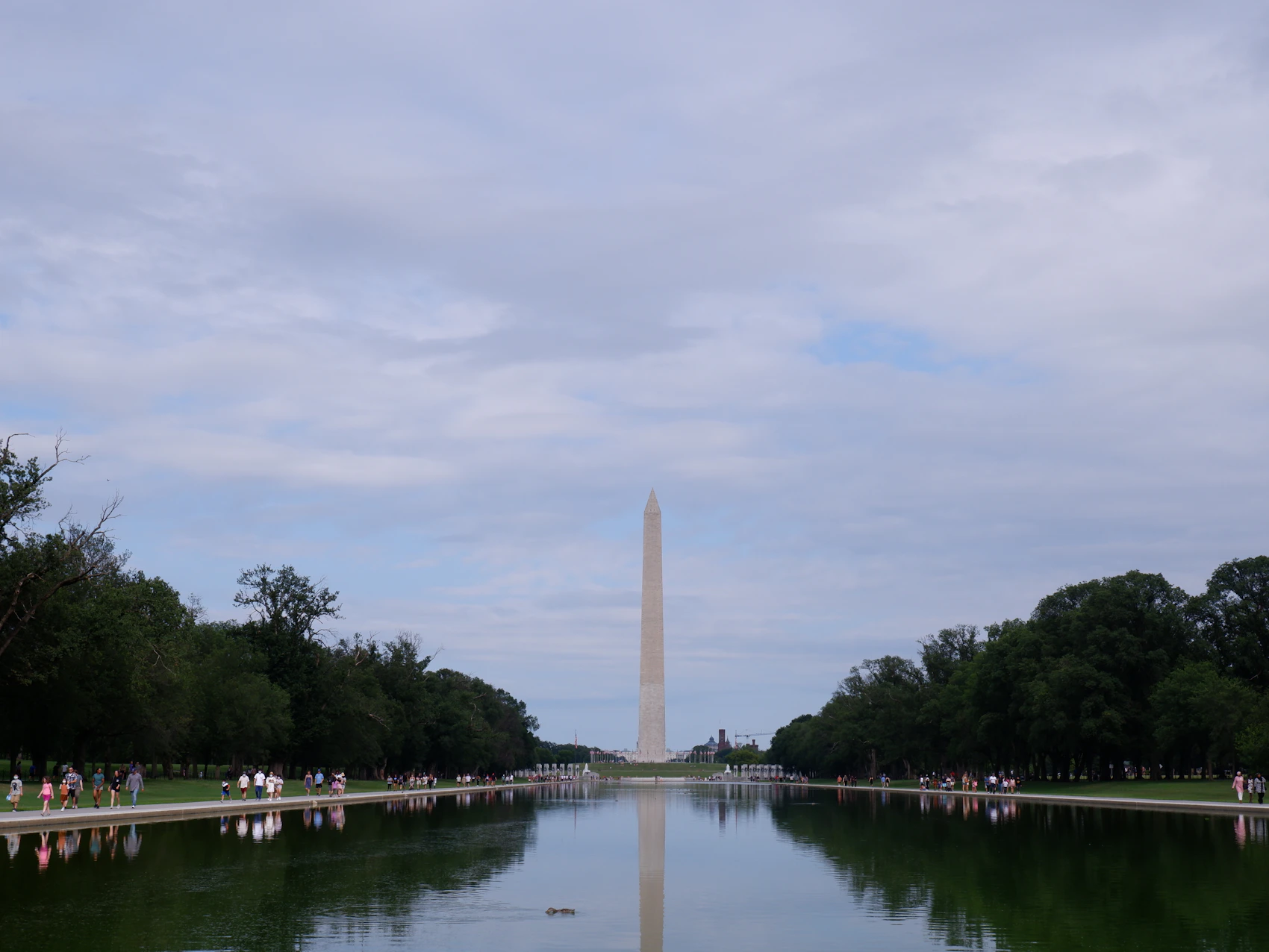 The Washington Monument reflected in the National Mall pool