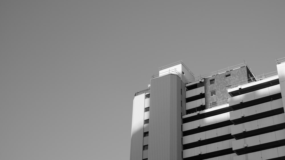 grayscale photo of high rise building