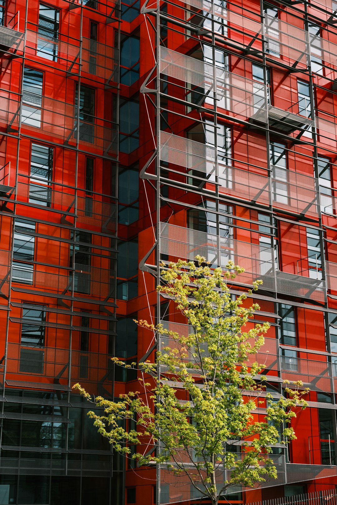 red and white concrete building