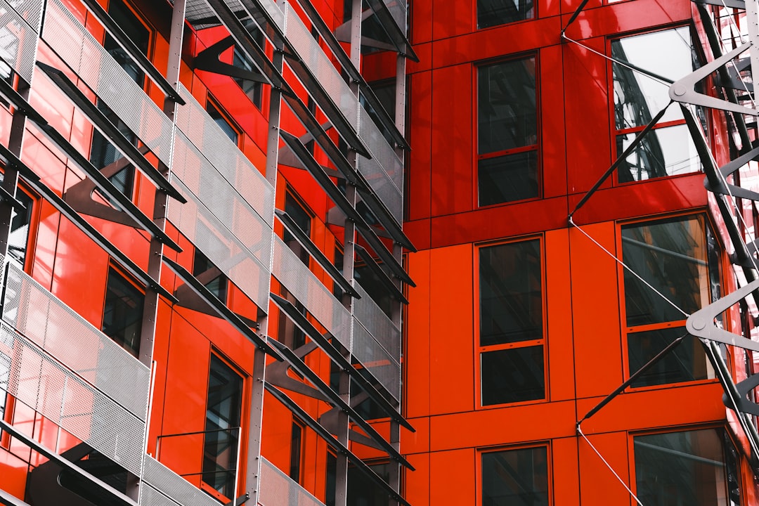 orange and white concrete building