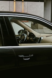 black and white car door