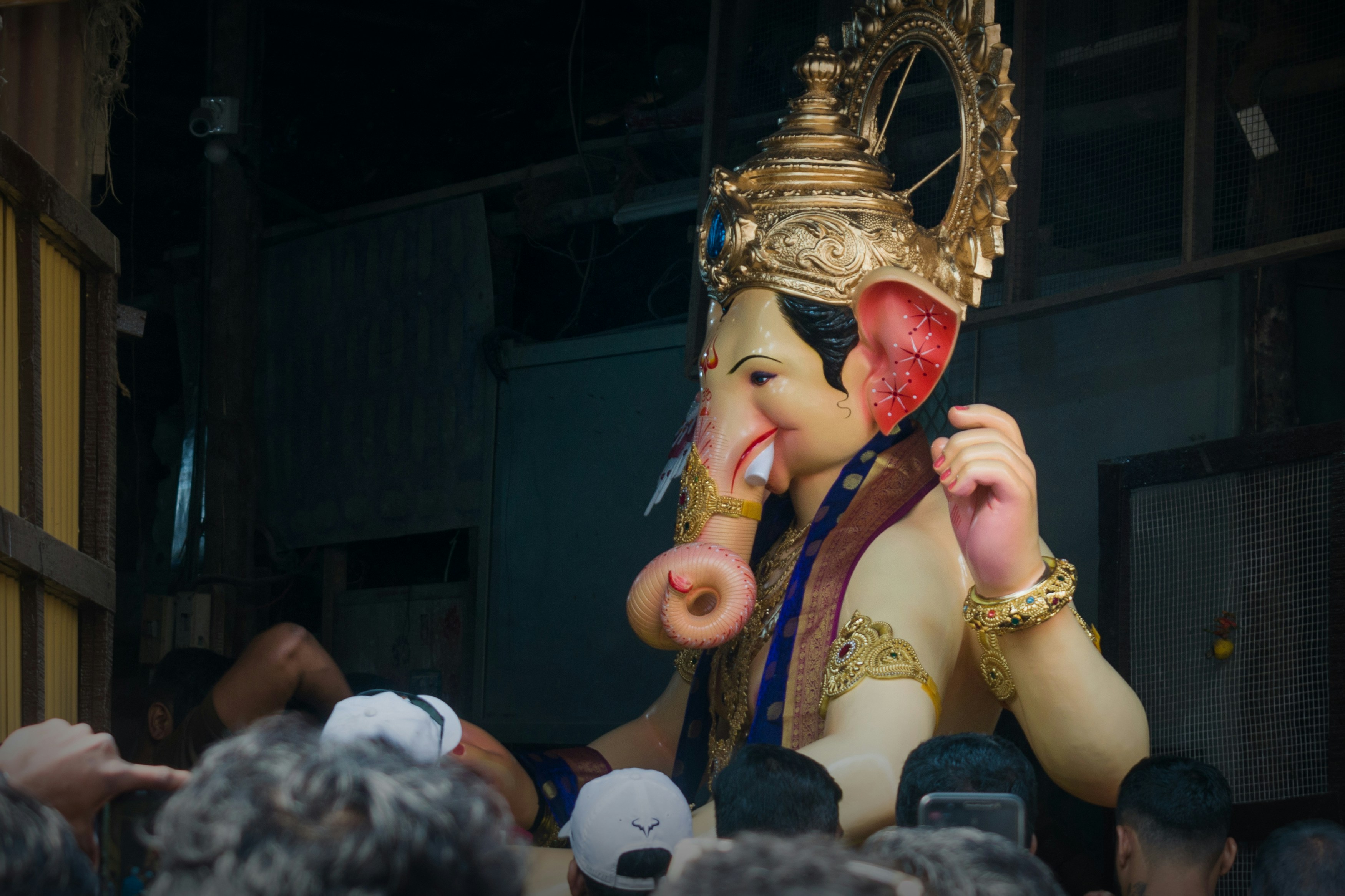 A beautiful idol of Lord Ganesha during Ganesh Jayanti 2020 in Mumbai