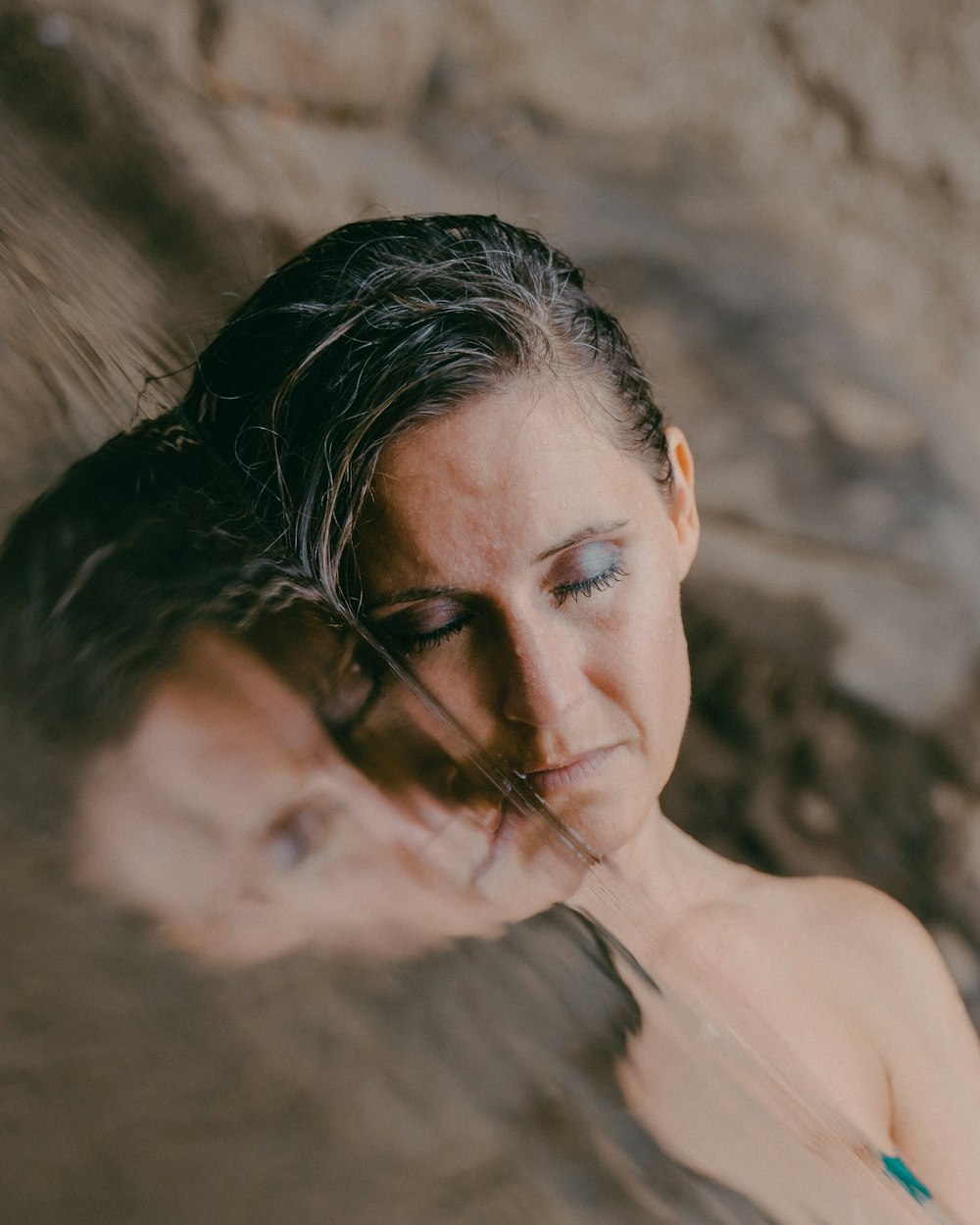 topless man wearing black framed eyeglasses