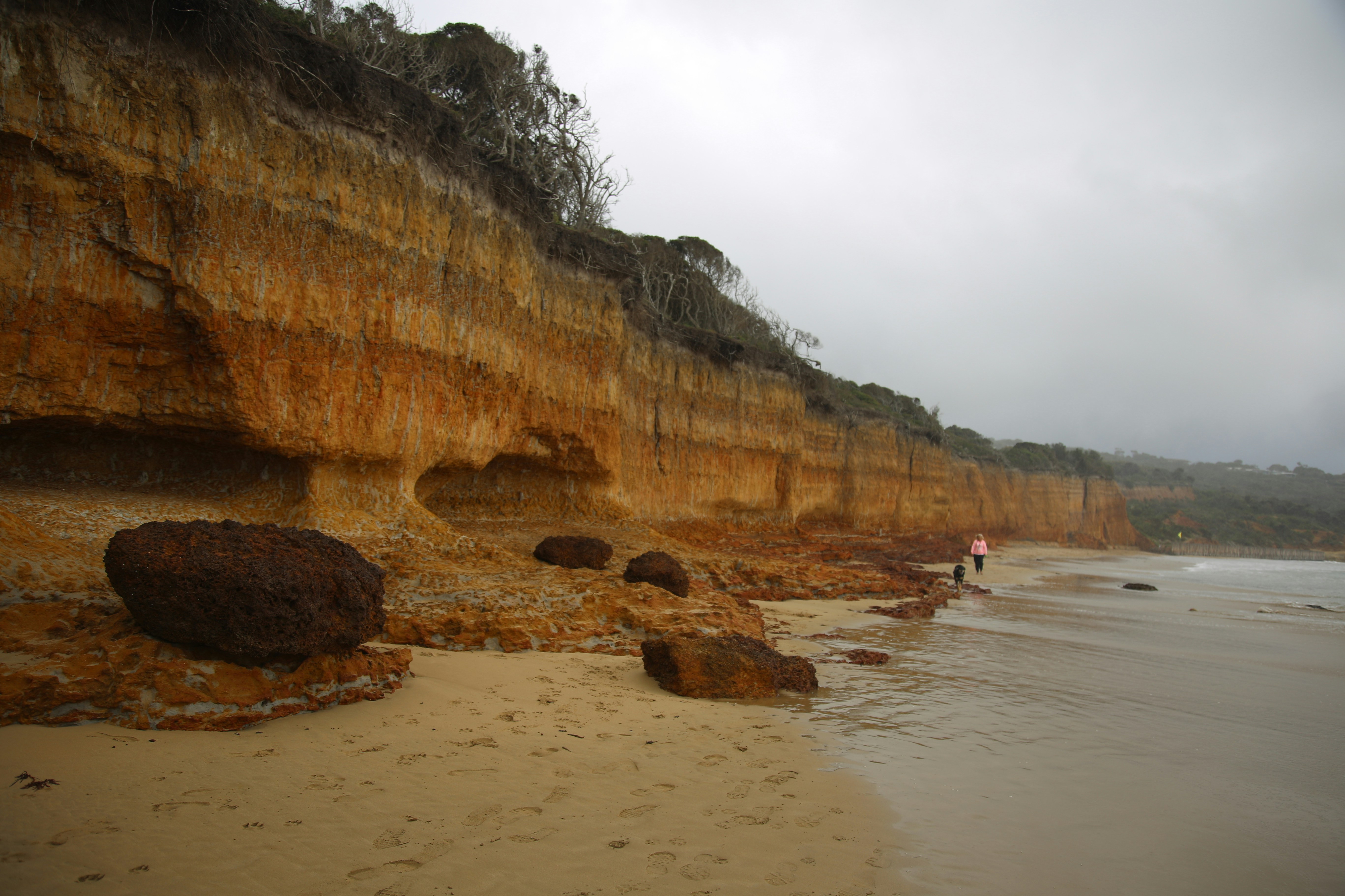 brown rock formation near body of water during daytime