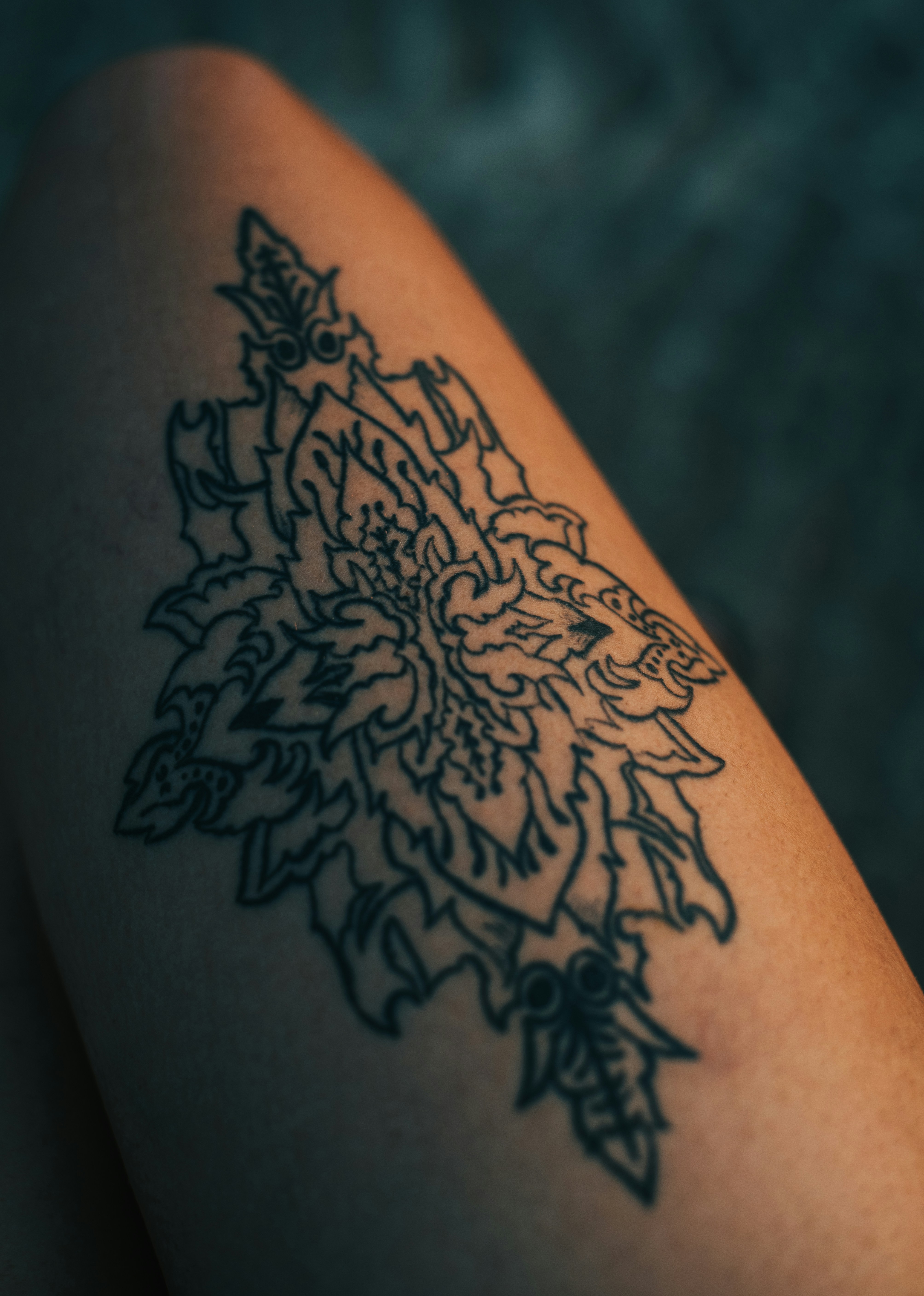Peony in blackwork, Blackwork tattoo by Mara Kovac