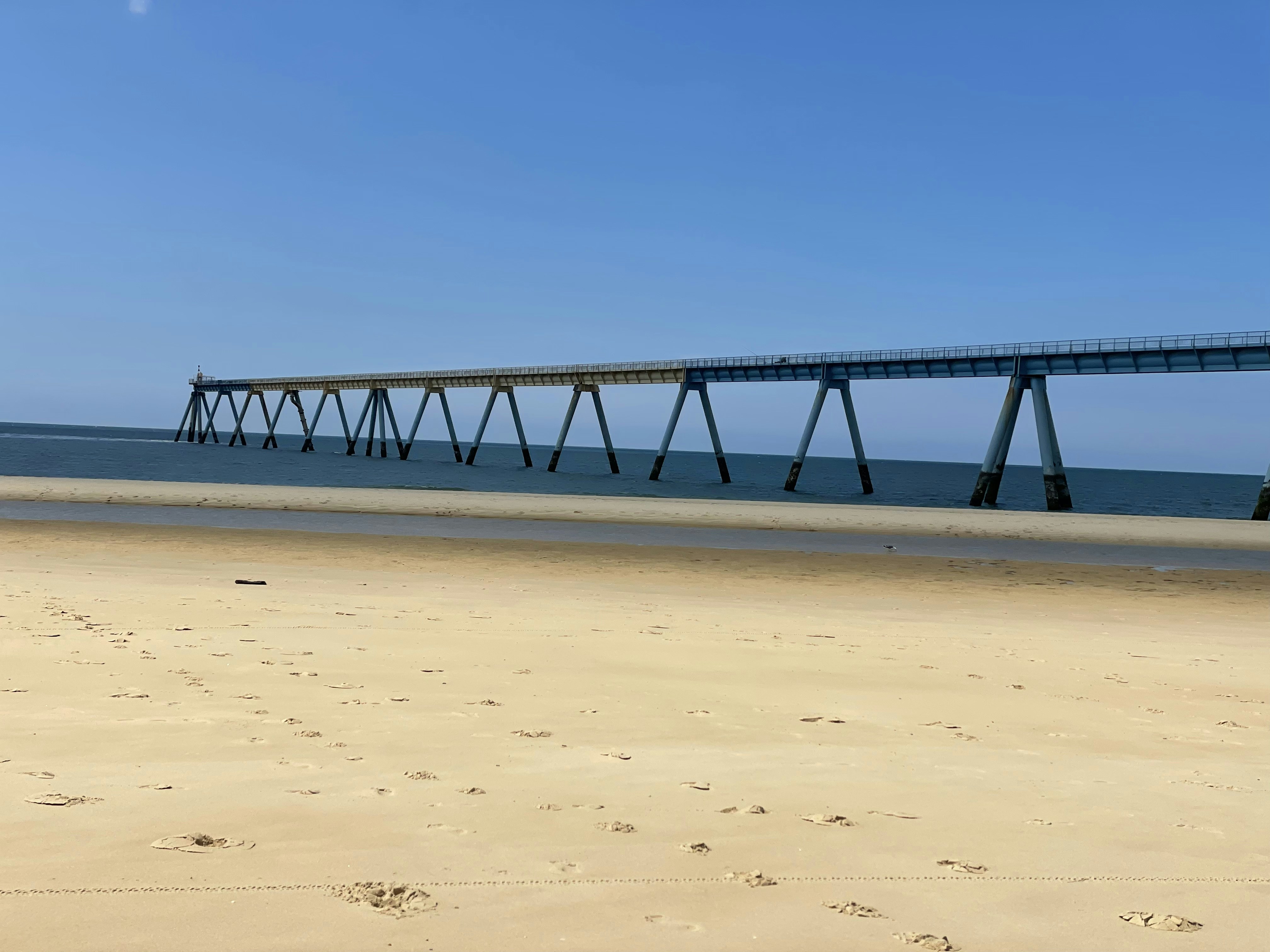 brown wooden bridge on brown sand during daytime