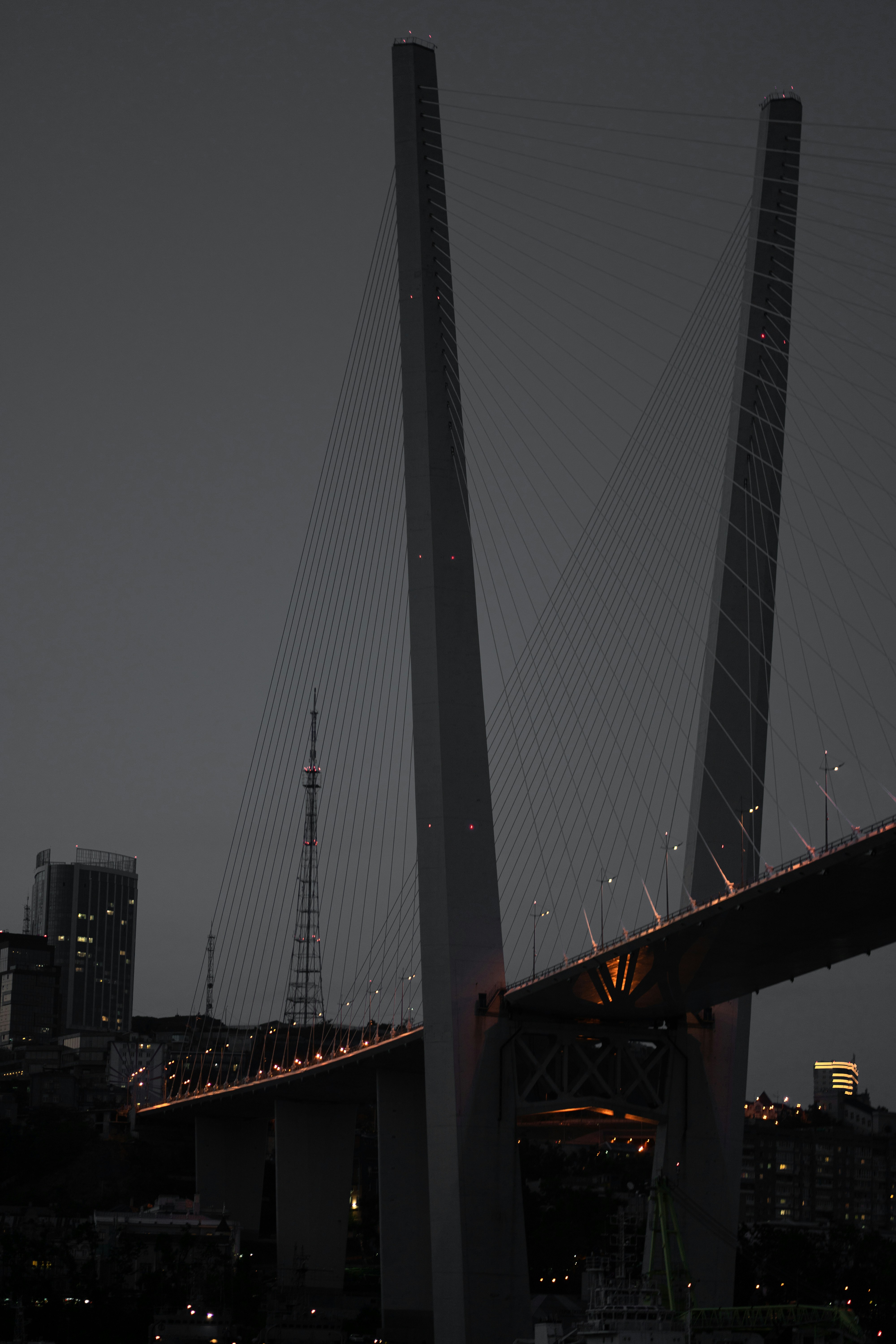 gray bridge under gray sky