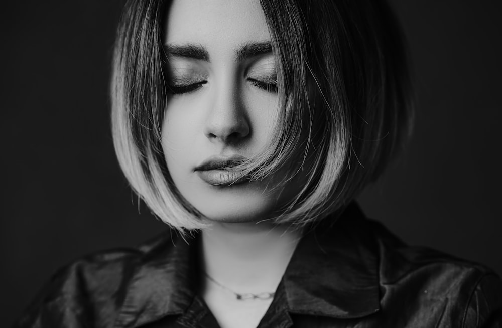 woman in black collared shirt