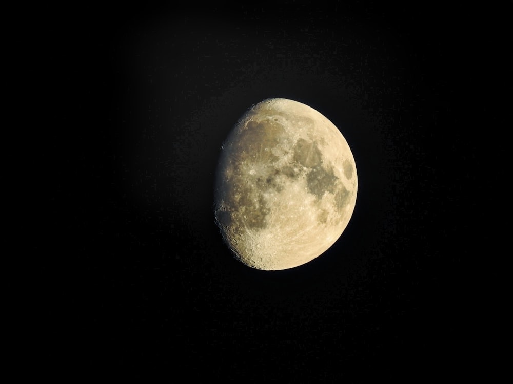 full moon on black background