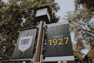 A banner displaying the reunion date and class logo.