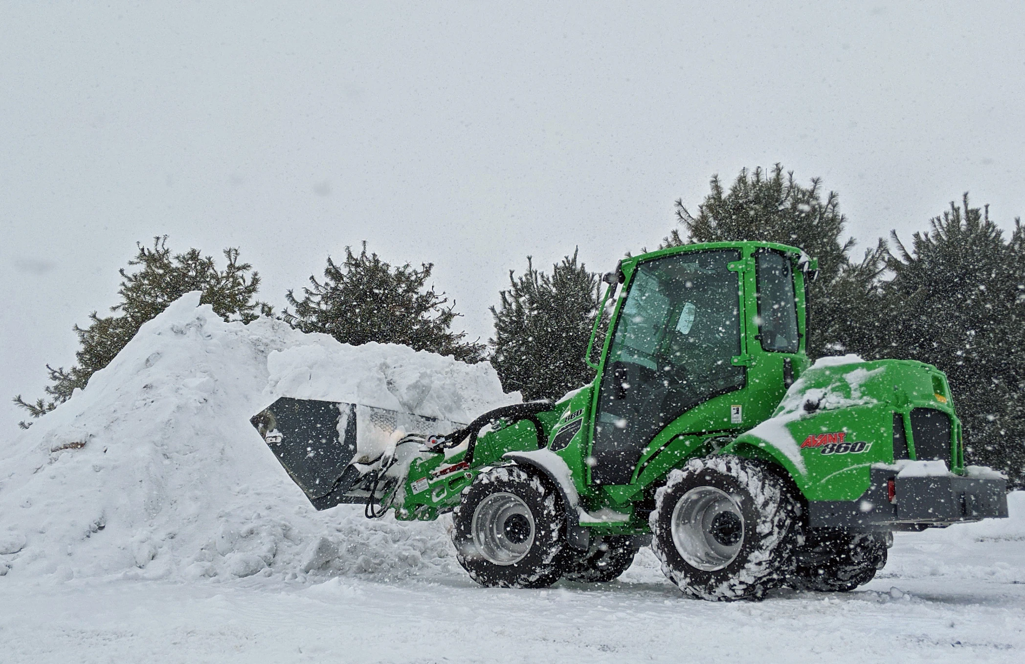 Snow being cleared from a driveway