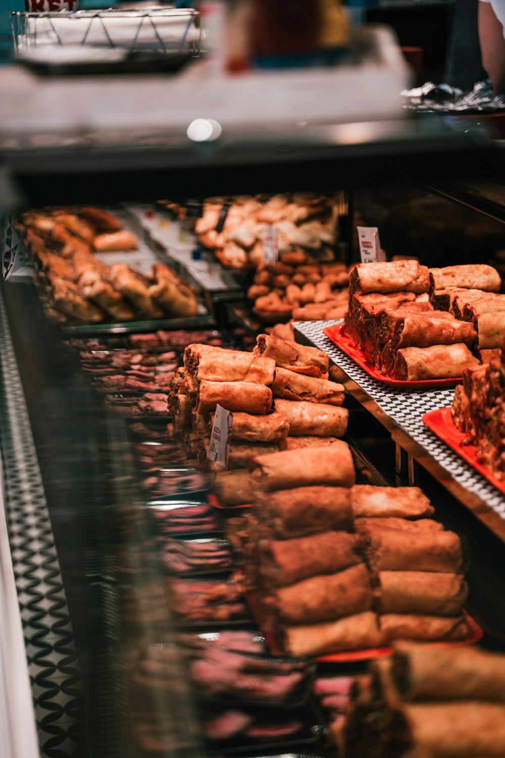 raw meat on display counter