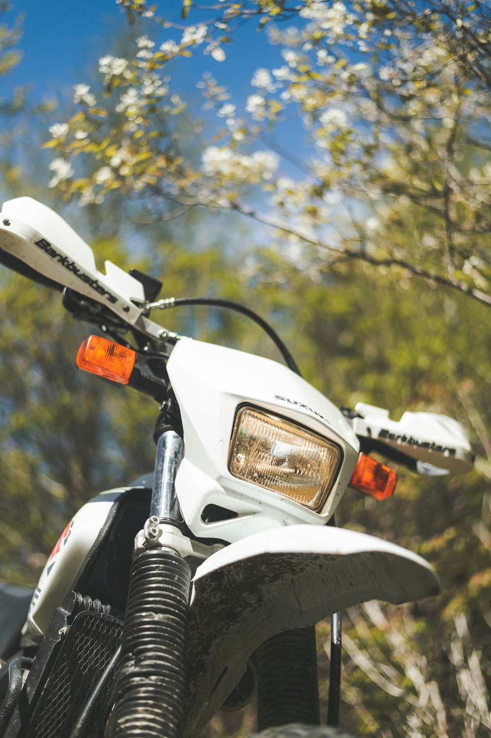 white and black honda motorcycle