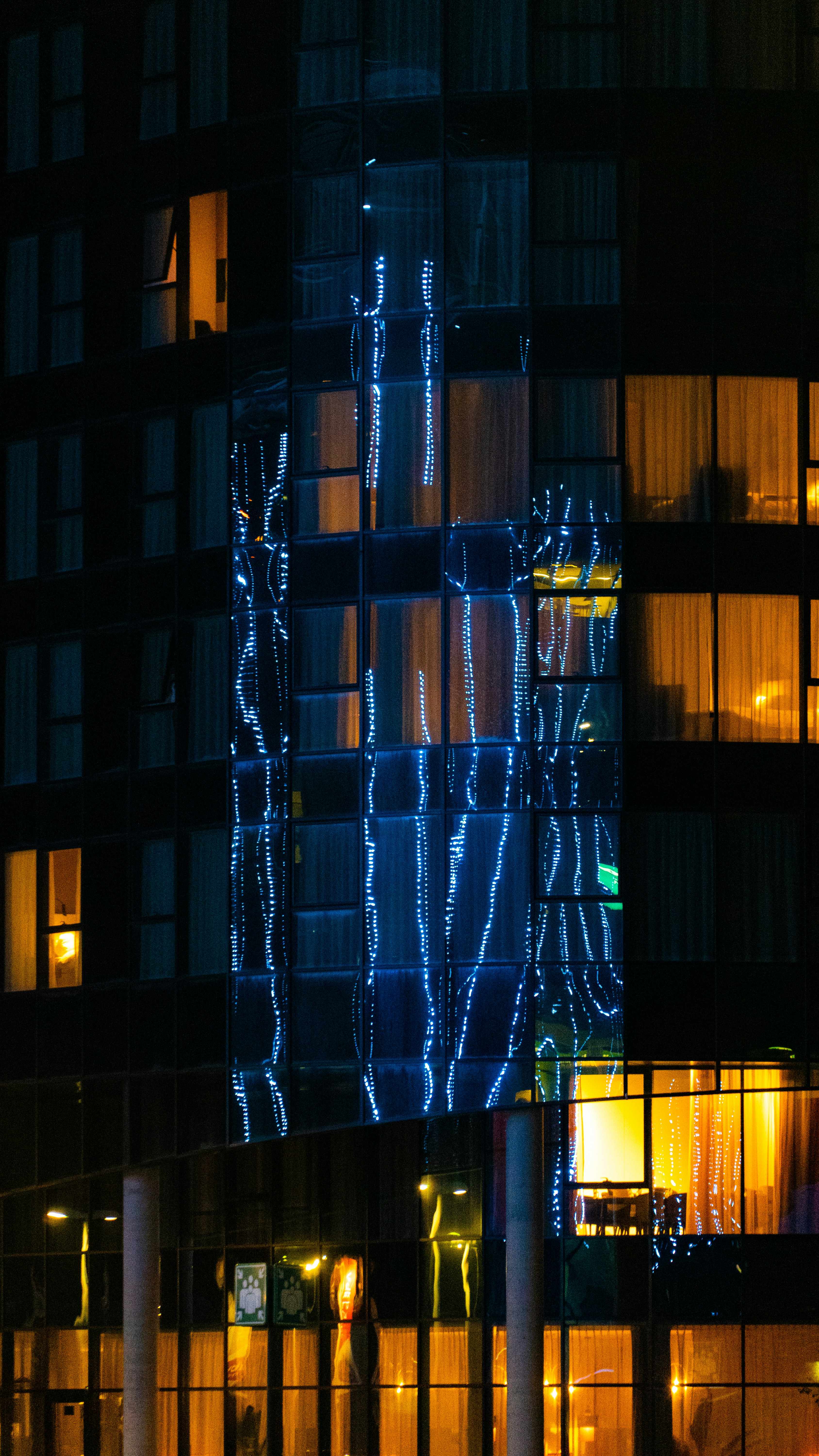 White string lights on building during night time photo – Free Building ...