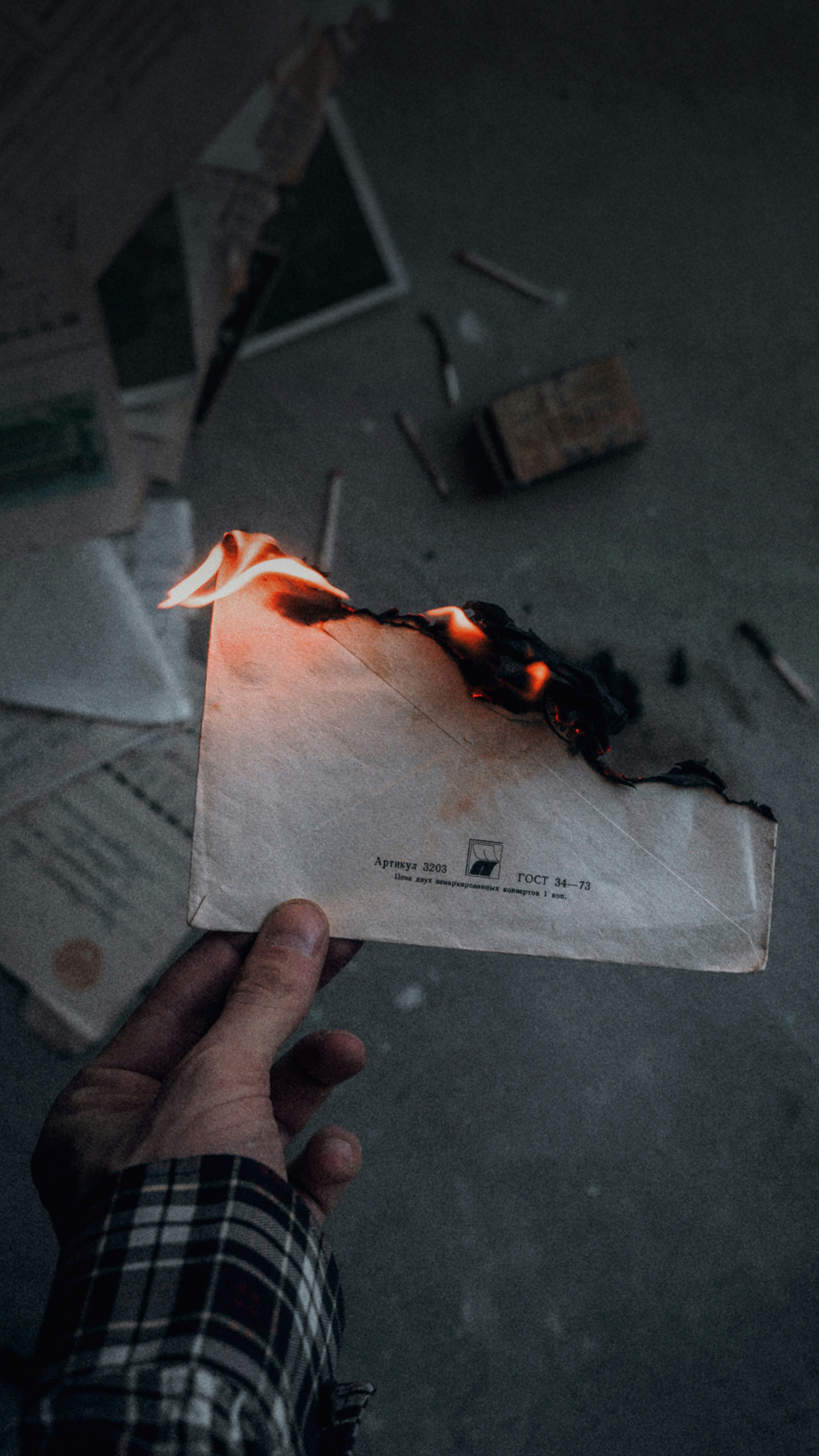 white paper with orange ribbon